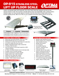 Optima OP-916 Stainless Steel Lift Up Floor Scale Spec Sheet
