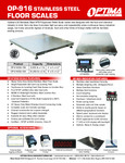 Optima OP-916 Stainless Steel Washdown Floor Scale Spec Sheet