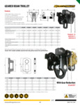 OZ Geared Beam Trolley Specsheet OZ Geared Beam Trolley Specsheet