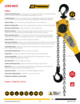 OZ Premium Lever Hoist Specsheet