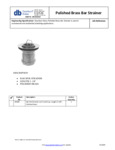 BAR SINK STRAINER, POLISHED BRASS spec sheet