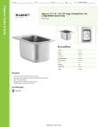 Regency Tables & Sinks 600DI1101420 Specsheet Regency Tables & Sinks 600DI1101420 Specsheet