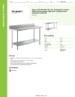 Regency Tables & Sinks 600TB2460G Specsheet