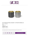 FOH RIB032 3 Qt. Round SS Ice Bucket / Brass Lid Specsheet