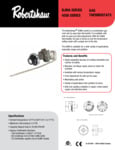 RobertShaw 4350 Series Commercial Gas Thermostat Spec Sheet RobertShaw 4350 Series Commercial Gas Thermostat Spec Sheet