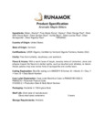 Runamok Aromatic Maple Bitters Specsheet