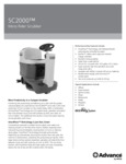 Advance SC2000 spec sheet Advance SC2000 spec sheet