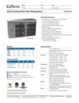 Self-Contained Back Bar Refrigeration Spec Sheet