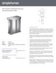 Simplehuman CW2116 Specs Simplehuman CW2116 Specs