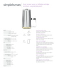 simplehuman ST1062 Brushed Stainless Steel Pump Spec Sheet simplehuman ST1062 Brushed Stainless Steel Pump Spec Sheet