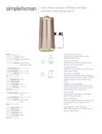 simplehuman ST1064 Rose Gold Pump Spec Sheet