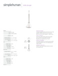 simplehuman White Toilet Plunger Specsheet