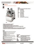 Sirman TM A Food Processor Specsheet Sirman TM A Food Processor Specsheet