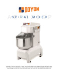 Spiral Mixer Spec Sheet Spiral Mixer Spec Sheet