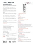 Spec Sheet for Alto-Shaam 1200-TH Spec Sheet for Alto-Shaam 1200-TH