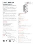 Spec Sheet for Alto-Shaam 1750-TH