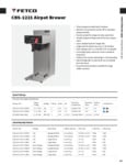 Specsheet for Fetco Automatic Airpot Brewer