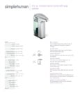 Simplehuman ST1023 8 oz. Brushed Nickel Soap / Sanitizer Dispenser