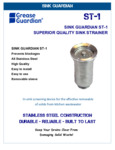 Grease Guardian ST1 Specsheet Grease Guardian ST1 Specsheet