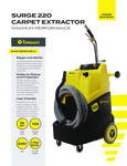 Tornado Surge 220 Hot Water Carpet Extractor - 15 Gallon - 220PSI spec sheet Tornado Surge 220 Hot Water Carpet Extractor - 15 Gallon - 220PSI spec sheet