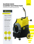 Tornado Surge 500 Hot Water Carpet Extractor - 15 Gallon - 500PSI spec sheet