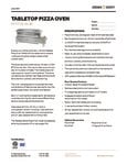 Tabletop Pizza Oven Spec Sheet