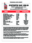 Lucas Oil Synthetic Motor Oil Specs