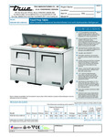 True TSSU-48-12D-2-ADA-HC 48" ADA Spec Sheet