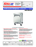 Turbo Air Refrigeration MUR-20S-N6 Fridge Specsheet