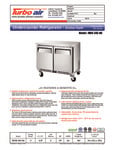 Turbo Air Refrigeration MUR-34S-N6 Fridge Specsheet Turbo Air Refrigeration MUR-34S-N6 Fridge Specsheet