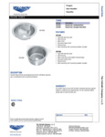 Vollrath Contoured and Straight-Sided Round Sinks Specsheet