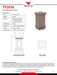 Wausau Tile Colonial TF2036 Square Concrete Cigarette Receptacle Warranty Wausau Tile Colonial TF2036 Square Concrete Cigarette Receptacle Warranty