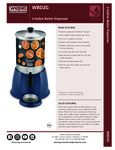 Waring 2 Gal Batter Dispenser Spec Sheet Waring 2 Gal Batter Dispenser Spec Sheet