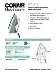 WCI216 Conair Hospitality iron spec sheet WCI216 Conair Hospitality iron spec sheet