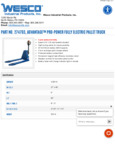 Wesco 274703 Specsheet Wesco 274703 Specsheet