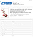 Wesco 934230074 Heavy Duty Hand Truck Specsheet