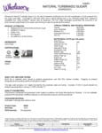 Wholesome Natural Turbinado Sugar Spec Sheet