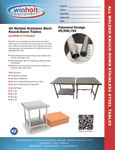 Winholt All Welded Stainless Steel Knock Down Tables Spec Sheet Winholt All Welded Stainless Steel Knock Down Tables Spec Sheet