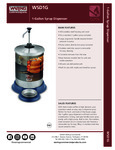 Waring 1 Gal Syrup Dispenser Spec Sheet