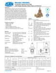 Zurn REG-625XL Specsheet
