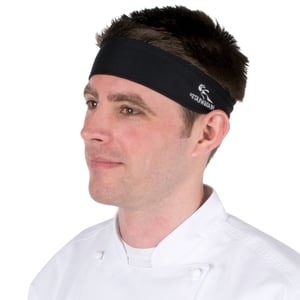 Headsweats 8800-802 Black Eventure Fabric Adjustable Chef Bandana / Do Rag
