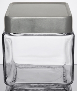 Anchor Hocking 85589R 2 qt. Clear Stackable Square Glass Jar