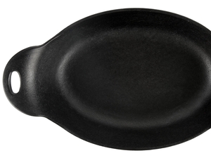 Black 36 oz Lodge LOSD Cast Iron Oval Serving Dish 