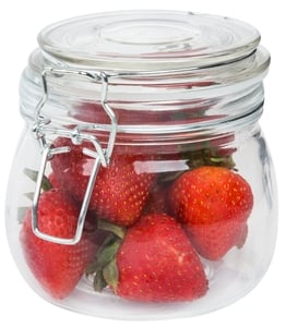 American Metalcraft HMJ4 16 oz Mason Jar with Hinged Lid - Glass