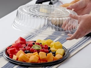 Small 10 X White Disposable Catering Grazing Boxes Trays With Clear Frame Lids