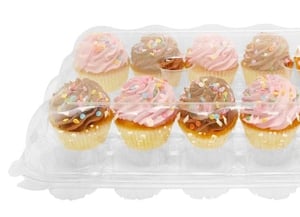 InnoPak 24 Compartment Clear High Dome Cupcake Container - 10/Pack