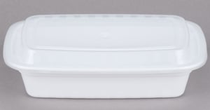 SafePro MC838-W 24 oz. Rectangular Microwaveable Containers Combo, White Bottom, 150/cs
