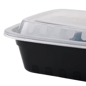 Restaurantware Asporto 24 Oz Rectangle Black Plastic To Go Box - With Clear  Lid, Microwavable - 8 X 5 1/4 X 1 3/4 - 100 Count Box