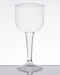 Fineline Settings 2209-8 Ounce Flairware Clear One Piece Plastic Wine Glass Goblet 96 Pieces 