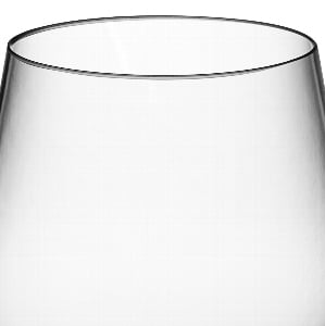 Visions 12 oz. Heavy Weight Clear Plastic Stemless Wine Glass with Gold Rim  - 64/Case
